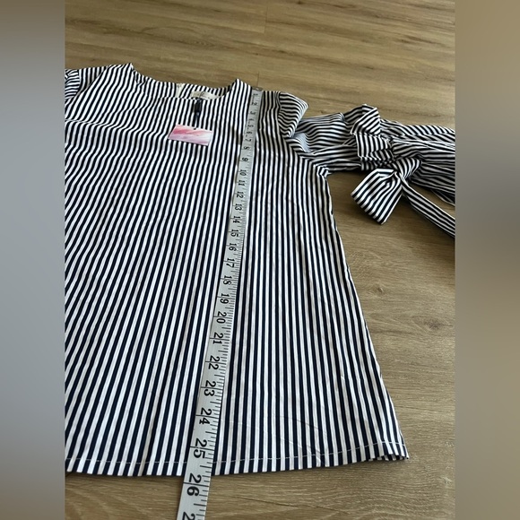 NWT ChicWish Top Blouse Stripes Charisma Bell
Sleeves White Blue SZ XL - Picture 6 of 9